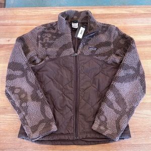 VTG Patagonia Women's Teddy Fleece Sherpa Fleece Jacket, Size Medium BROWN